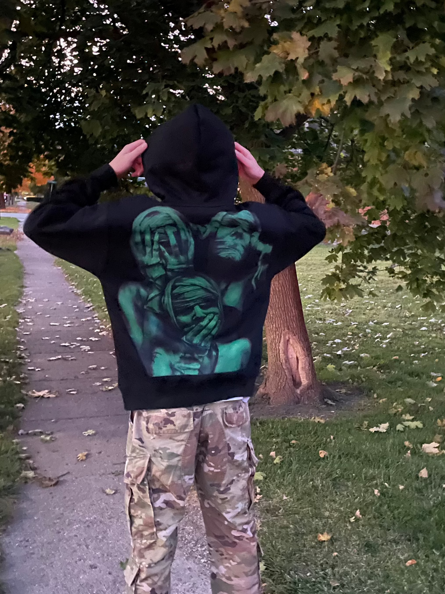 Black and Green “Mummy” Hoodie